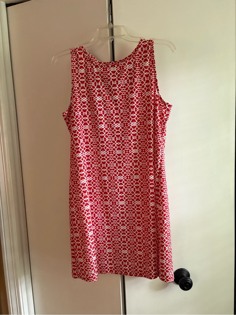 Sleeveless Orange/Red  Geometric Midi Dress